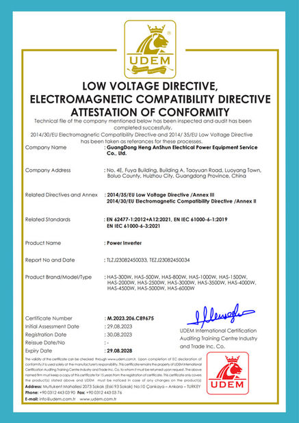 Cina GuangDong Heng AnShun Electrical Power Equipment Service Co., Ltd. Sertifikasi